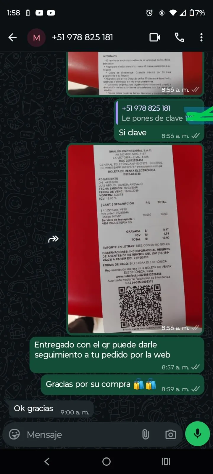 Chat cliente real YuyoShop